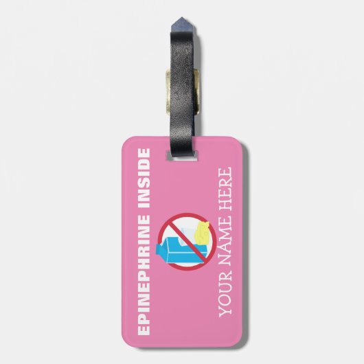 Superheld Girl Dairy Allergy Persoonlijke Kinderen Bagagelabel (Achterkant verticaal)