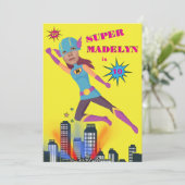 Superheld Girl Fantastic Sensational Birthday Kaart (Staand voorkant)