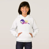 Superheld Girl, Hero, Blonde Hair, Paarse Cape (Voorkant volledig)