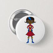 Superheld Girl Ronde Button 5,7 Cm (Voorkant /achterkant)