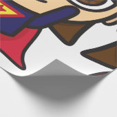 Superheld Girl Wrapping Paper Cadeaupapier (Hoek)