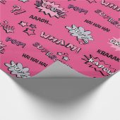 Superheld Girly Pattern Cadeaupapier (Hoek)