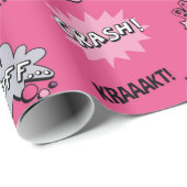 Superheld Girly Pattern Cadeaupapier (Rol Hoek)