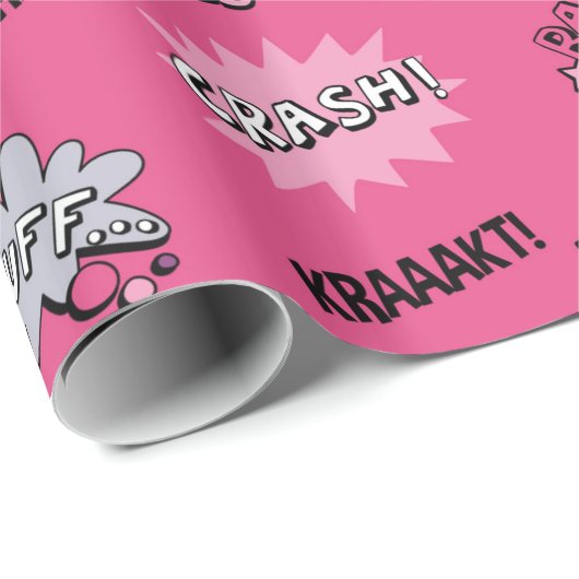 Superheld Girly Pattern Cadeaupapier (Rol Hoek)