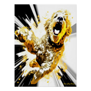 Superheld Goldendoodle Dog 01 - Ignacio rechter Perfect Poster