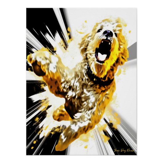 Superheld Goldendoodle Dog 01 - Ignacio rechter Perfect Poster (Voorkant)