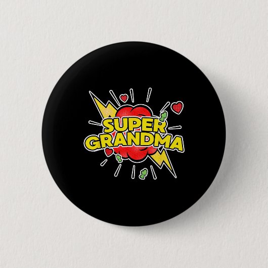 Superheld - Grandma Moederdag Ronde Button 5,7 Cm (Voorkant)