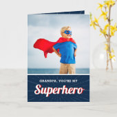 Superheld Grandpa Vaderdag Photo Card Kaart (Gele Bloem)