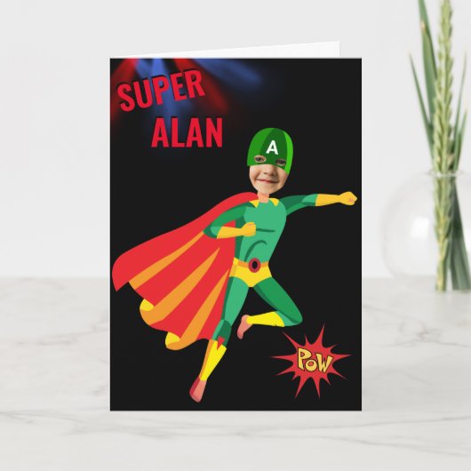 Superheld Green Flying Boy Amazing Fab Birthday Kaart (Voorkant)