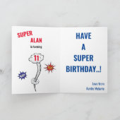 Superheld Green Flying Boy Amazing Fab Birthday Kaart (Binnen)