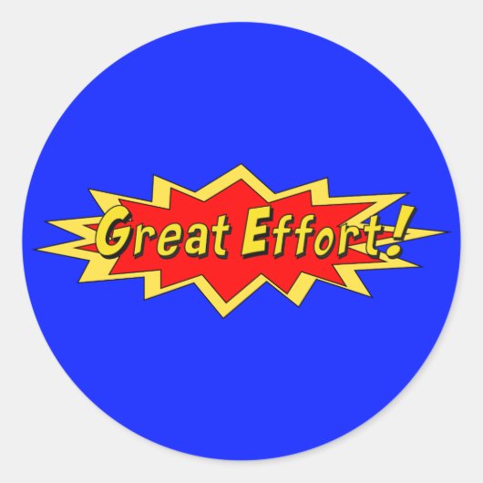 Superheld grote inspanning leraar beloning ronde sticker (Voorkant)