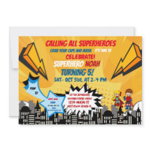 Superheld Halloween Cartoon Comic Invitation