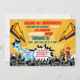 Superheld Halloween Cartoon Comic Invitation Kaart