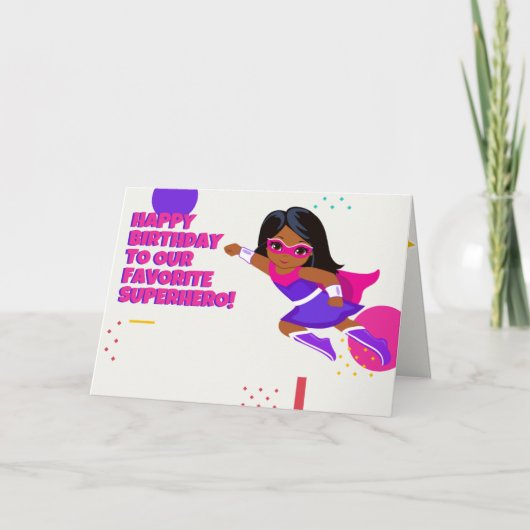 Superheld Happy Birthday, 5-inch x7-inch, gevouwen Bedankkaart (Voorkant)