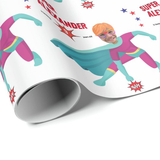 Superheld Happy Boy Fantastic Fun Birthday Gift Cadeaupapier (Rol Hoek)