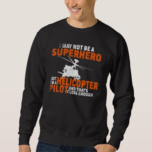  superheld Helikopter Pilot Aviation Us Arm Trui (Voorkant)