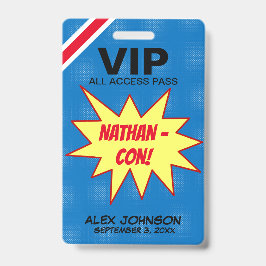 Superheld Hero Con VIP Pass Party Favor Badge