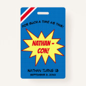 Superheld Hero Con VIP Pass Party Favor Badge (Achterkant)