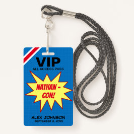 Superheld Hero Con VIP Pass Party Favor Badge