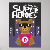 Superheld Honden Jongens Slaapkamer Poster (Voorkant)