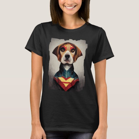 Superheld Hondenportret | Beagle T-shirt (Voorkant)