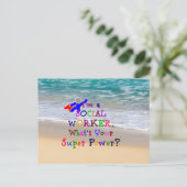 Superheld, Humor voor maatschappelijk werkers Briefkaart (Staand voorkant)