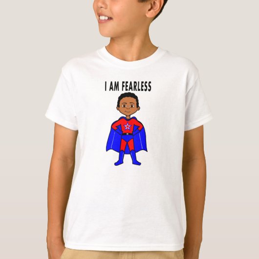 Superheld I AM FEARLESS t-shirt voor jongens (Voorkant)