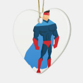 Superheld in actie keramisch ornament (Links)