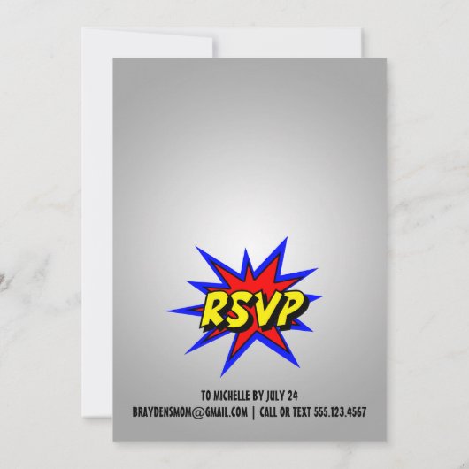 Superheld in de stad Boys Birthday Kaart (Achterkant)