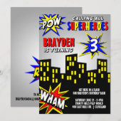 Superheld in de stad Boys Birthday Kaart (Voorkant / Achterkant)