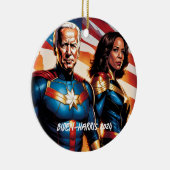 Superheld Joe Biden en Kamala Harris Keramisch Ornament (Rechts)
