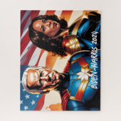 Superheld Joe Biden en Kamala Harris Legpuzzel (Verticaal)