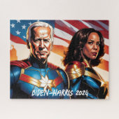 Superheld Joe Biden en Kamala Harris Legpuzzel (Horizontaal)