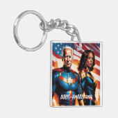 Superheld Joe Biden en Kamala Harris Sleutelhanger (Voorkant Links)