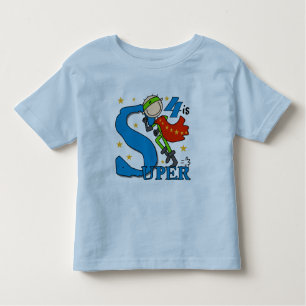 Superheld Jongen 4e Verjaardag Tshirts en geschenk
