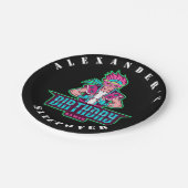 Superheld jongen Groen en roze masker Avatar Verja Papieren Bordje (Gekanteld)