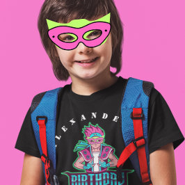 Superheld jongen Groen en roze masker Avatar Verja T-shirt