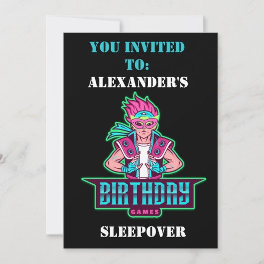 Superheld jongen Roze & Groen Spel Avatar en maske Kaart (Voorkant)