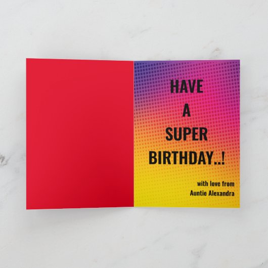 Superheld Jongen Verjaardag Verbazingwekkend Speci Kaart (Binnen)