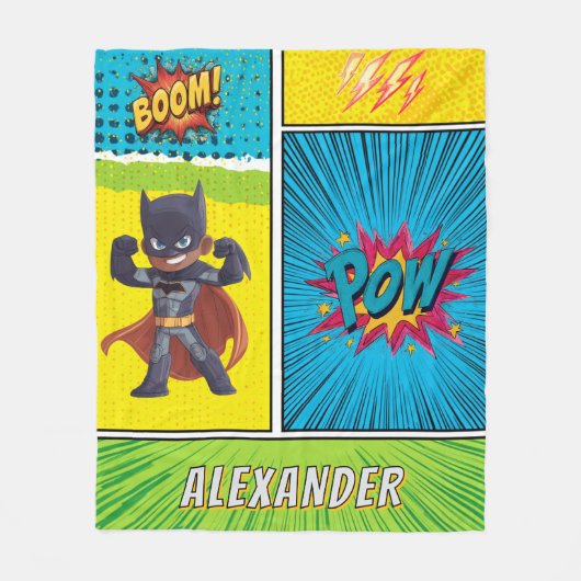 Superheld jongens deken met eigen naam (Voorkant)