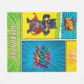 Superheld jongens deken met eigen naam (Voorkant (Horizontaal))