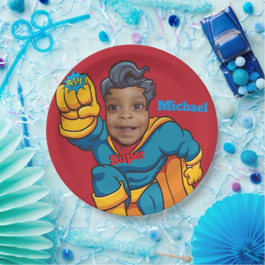 Superheld Justice Birthday Papieren Bordje (Feest)