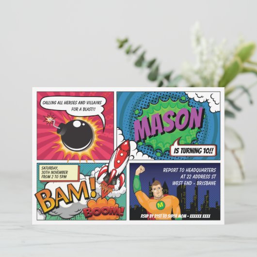 Superheld Kaart (Staand voorkant)