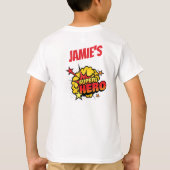 Superheld Karikatuur Actie-Packed Boys Verjaardag T-shirt (Achterkant)