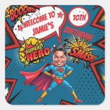 Superheld Karikatuur Actie-Packed Boys Verjaardag