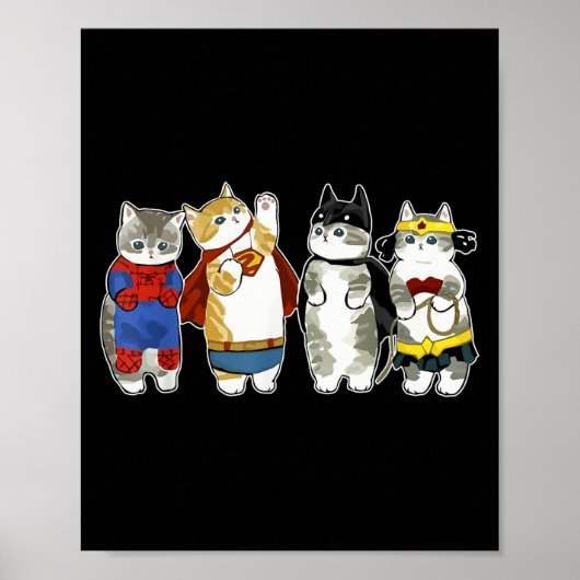 Superheld Katten Kitty Katten Lover Super Kitte Poster (Voorkant)