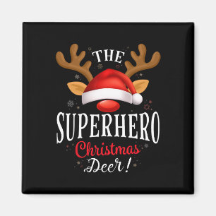 Superheld Kerst Herten Pus Xmas Familie Matching Magneet