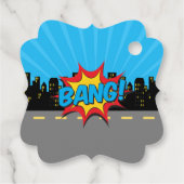 Superheld Kids Birthday Party Favor Labels (jongen (Achterkant)