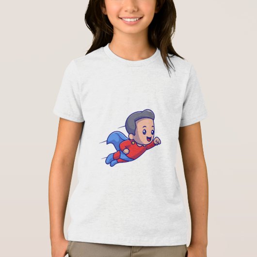 Superheld Kind Fun Flying Hero Graphic Tshirt (Voorkant)