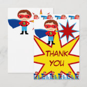 Superheld Kinder Boys Birthday Party Dank je kaart (Voorkant / Achterkant)